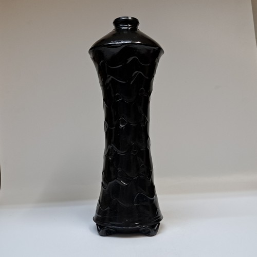 BS-051  Vessel/Vase Black 11.5x4 $150 at Hunter Wolff Gallery